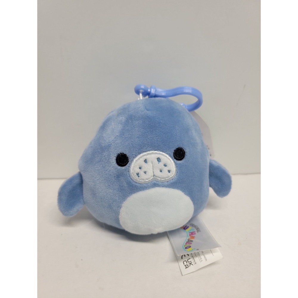 Squishmallows Maeve the Manatee 3.5 inch Plush Backpack Clip Blue S3 #1378 NWT
